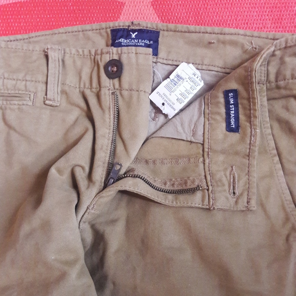 AE mens tan khakis
